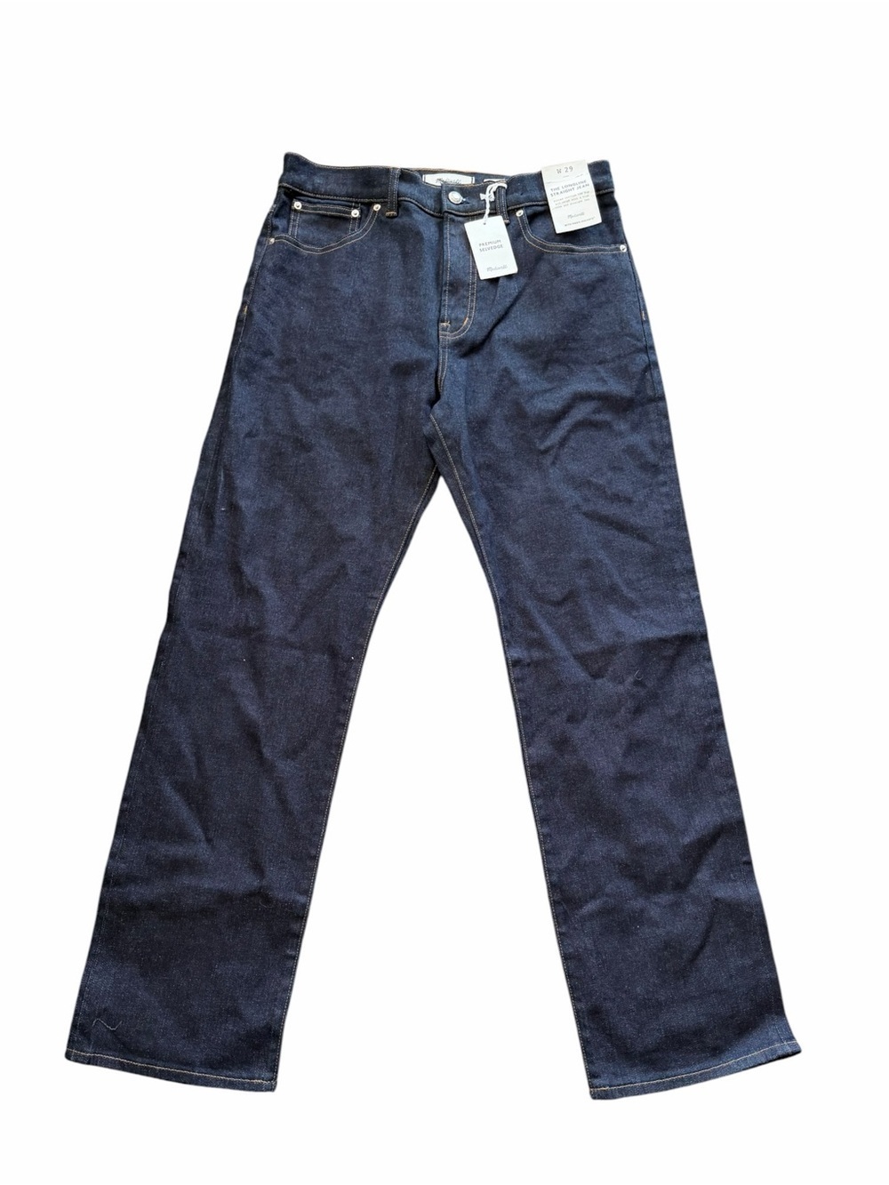 Madewell x Kaihara Selvedge Denim Longline Straight Jean Rinse Wash Stretch 29